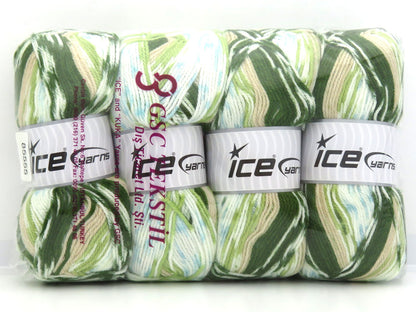 Feliciana Green Shades, Beige, White, Turquoise fnt2-85555