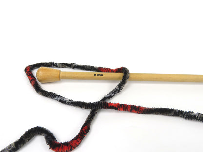 Chenille Safari Grey Shades, Black, Neon Orange fnt2-85619