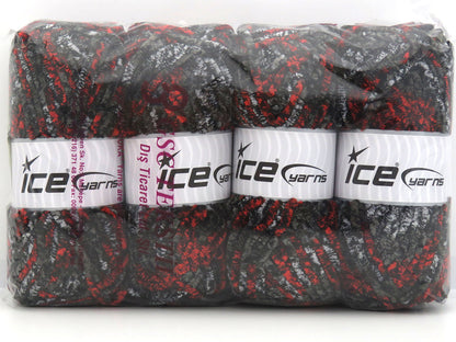 Chenille Safari Grey Shades, Black, Neon Orange fnt2-85619