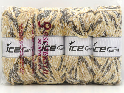 Chenille Safari Brown, Light Gold, White fnt2-85622