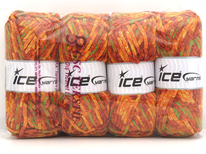Chenille Safari Orange Shades, Yellow, Neon Green fnt2-85624