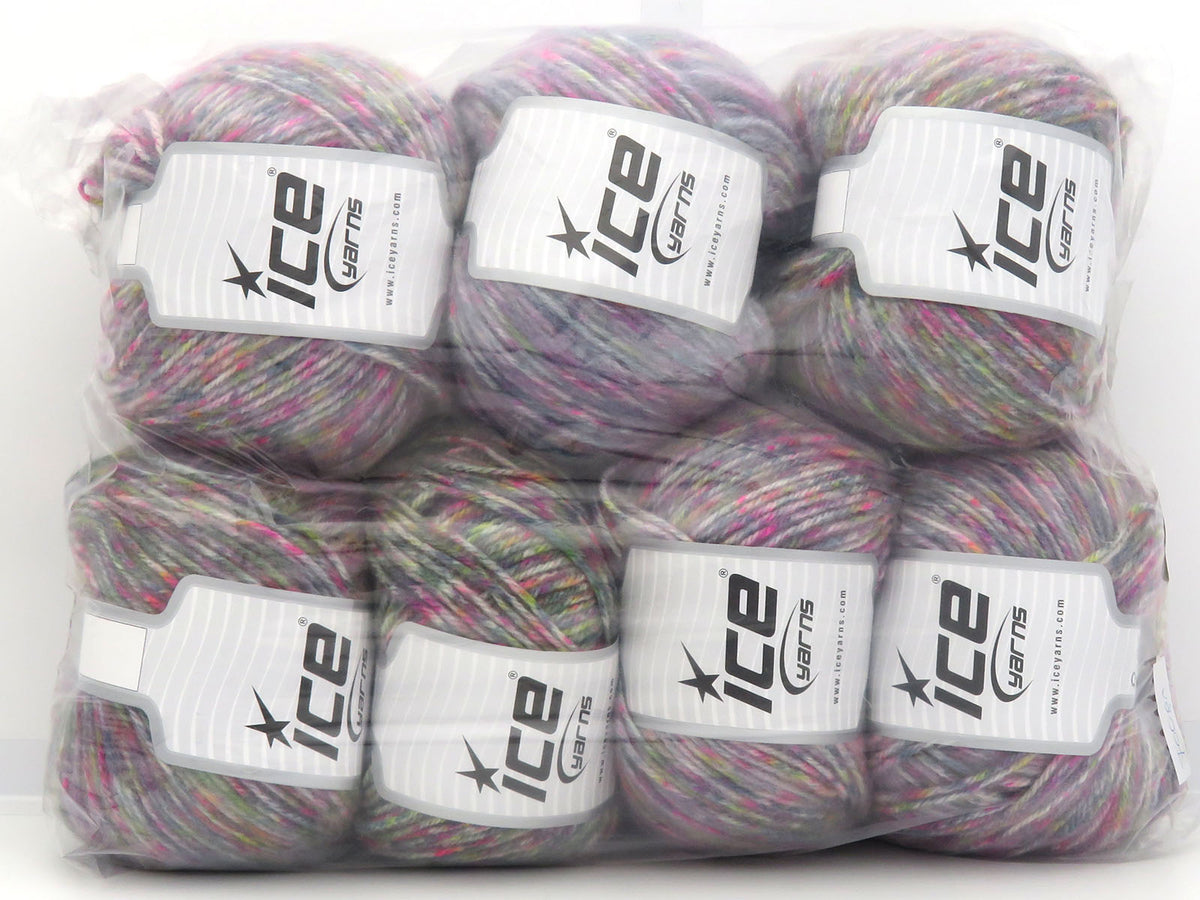 Mixed Lot Multicolor Wool Varicolor Worsted Yarns fnt2-85796