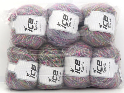 Mixed Lot Multicolor Wool Varicolor Worsted Yarns fnt2-85796