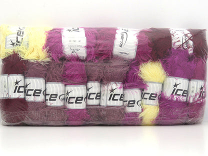 Mixed Lot Multicolor Eyelash Yarns fnt2-85816