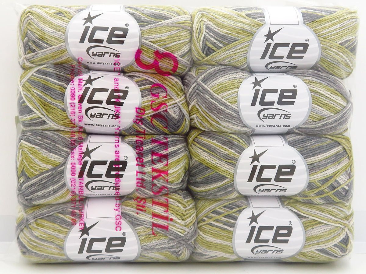 Magic Cotton Sock Grey Shades, Light Olive Green fnt2-85978