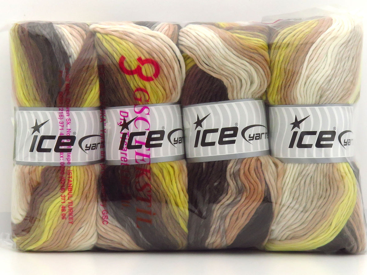 Magic Harmony Brown Shades, Yellow, Beige, Cream, Grey  fnt2-85997