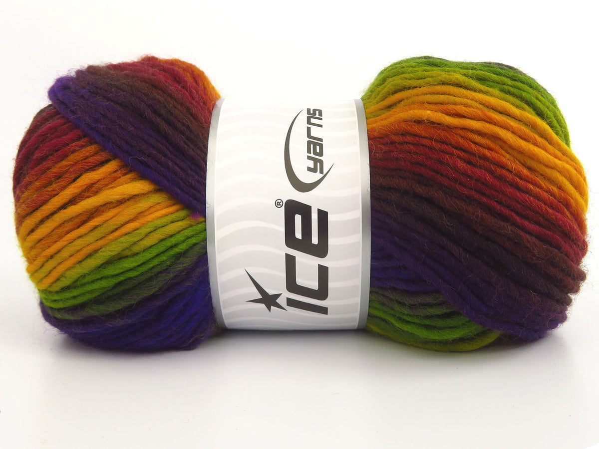 Ice Yarns Magic Harmony – Purple, Green, Gold, Burgundy, Brown – 50% Wool, 50% Polyamide