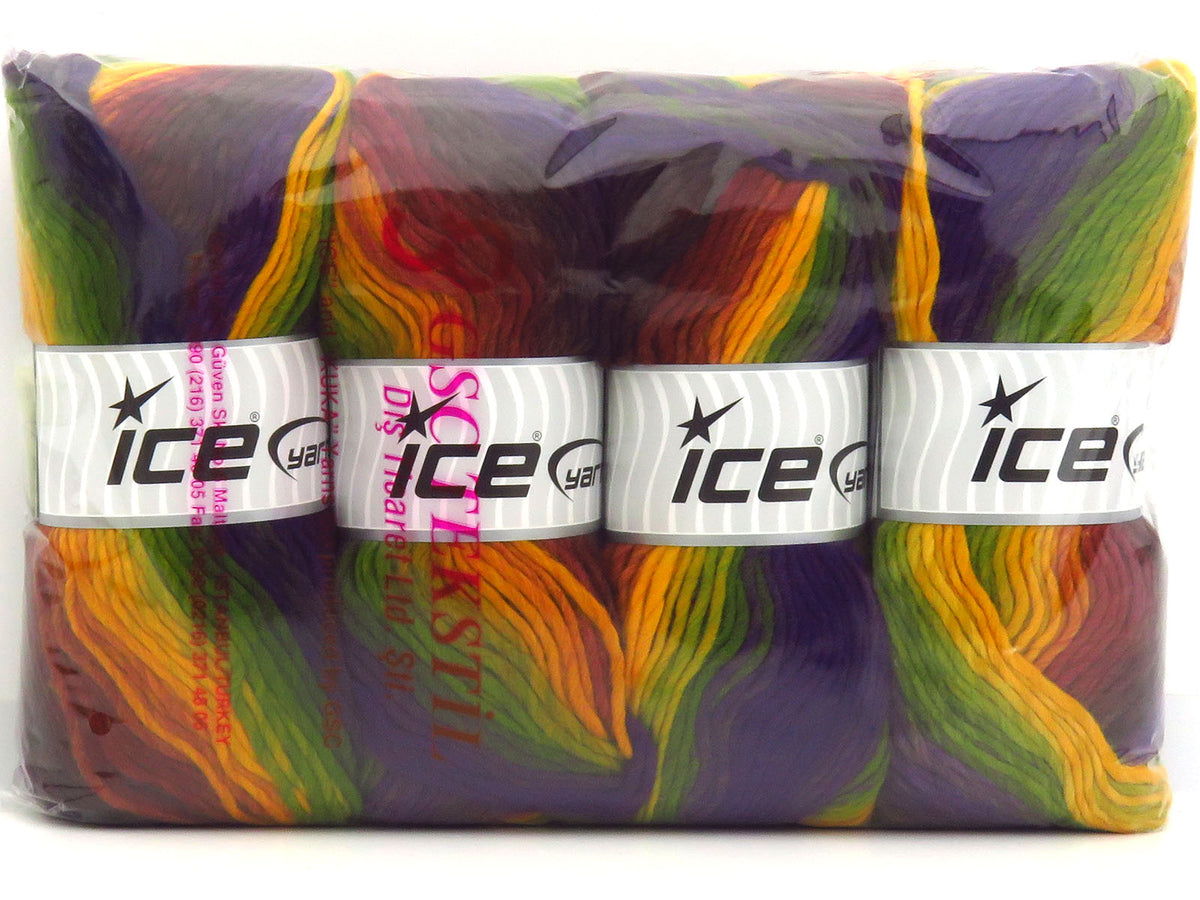 Ice Yarns Magic Harmony – Purple, Green, Gold, Burgundy, Brown – 50% Wool, 50% Polyamide