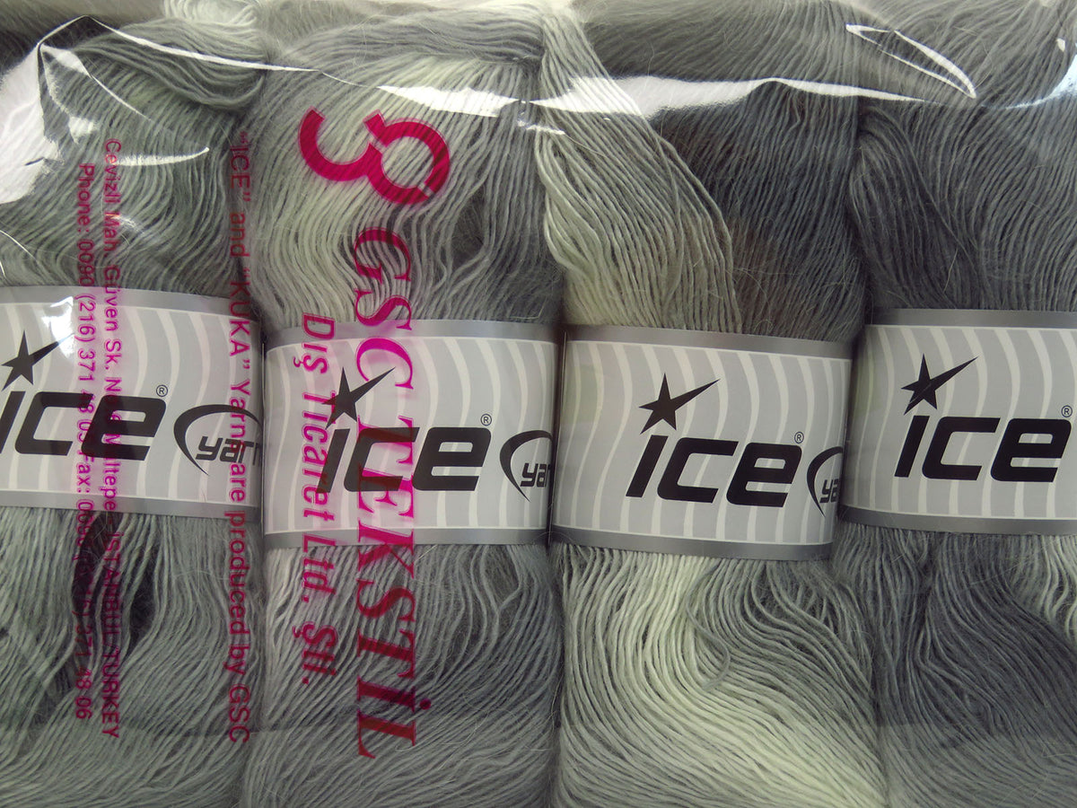 Magic Mohair Wool Grey Shades, White fnt2-86007