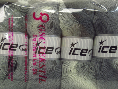 Magic Mohair Wool Grey Shades, White fnt2-86007