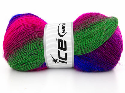 Magic Mohair Wool Green, Blue, Pink Shades fnt2-86020