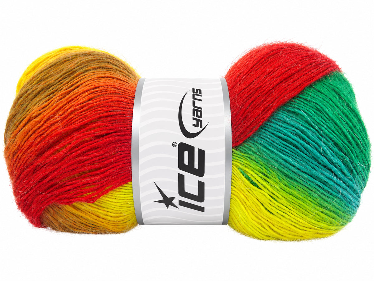 Magic Mohair Wool Green, Orange Shades, Yellow fnt2-86021