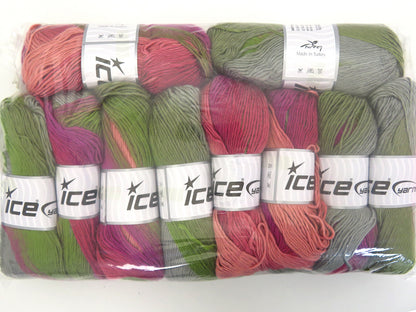 Mixed Lot Multicolor Self Striping Yarns fnt2-86074