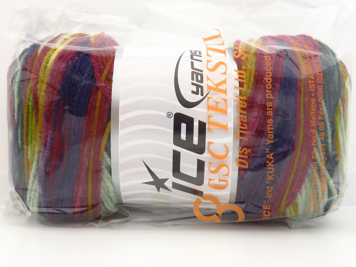 Mixed Lot Multicolor Self Striping Yarns fnt2-86101