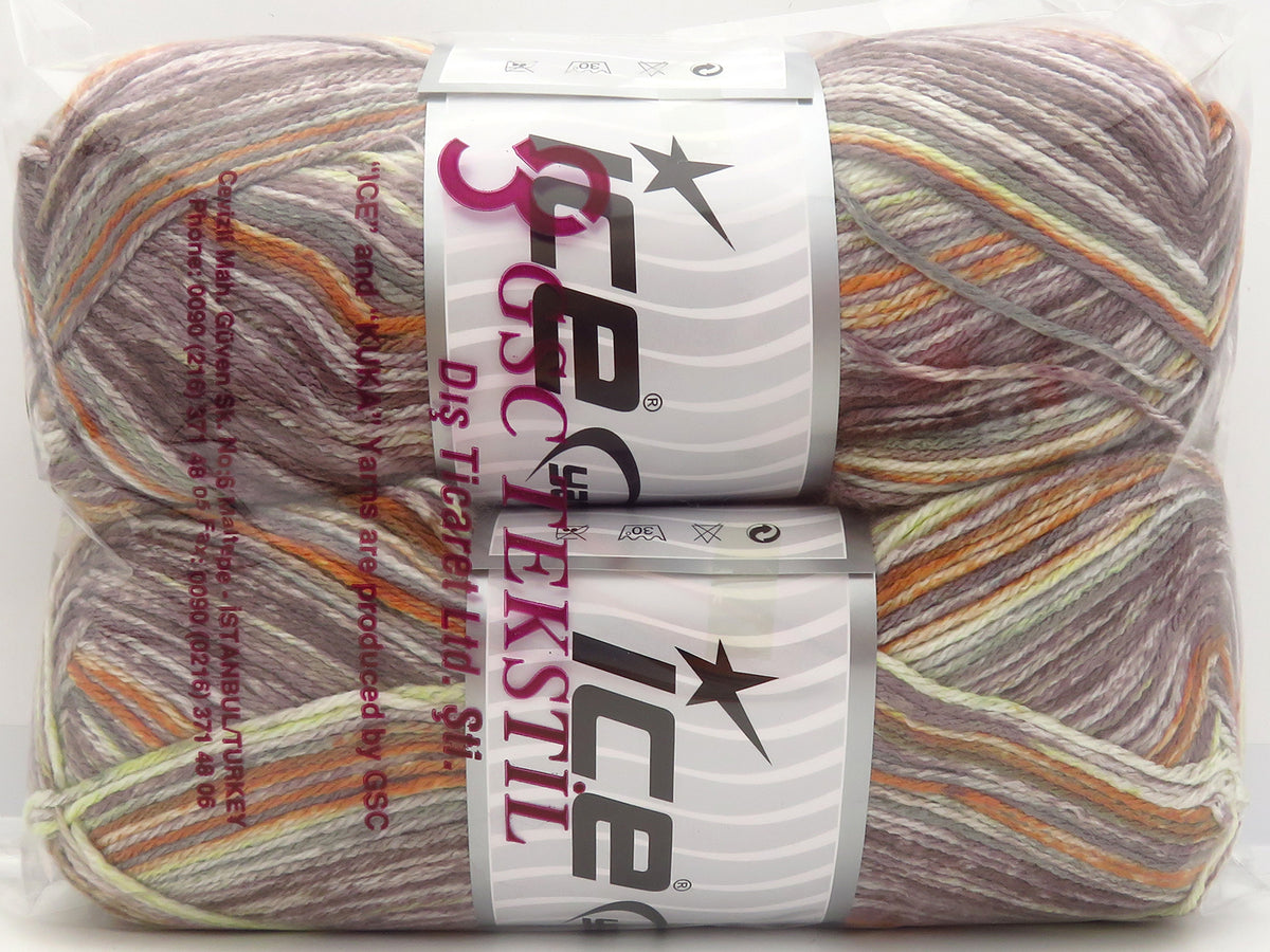 Mixed Lot Multicolor Self Striping Yarns fnt2-86103