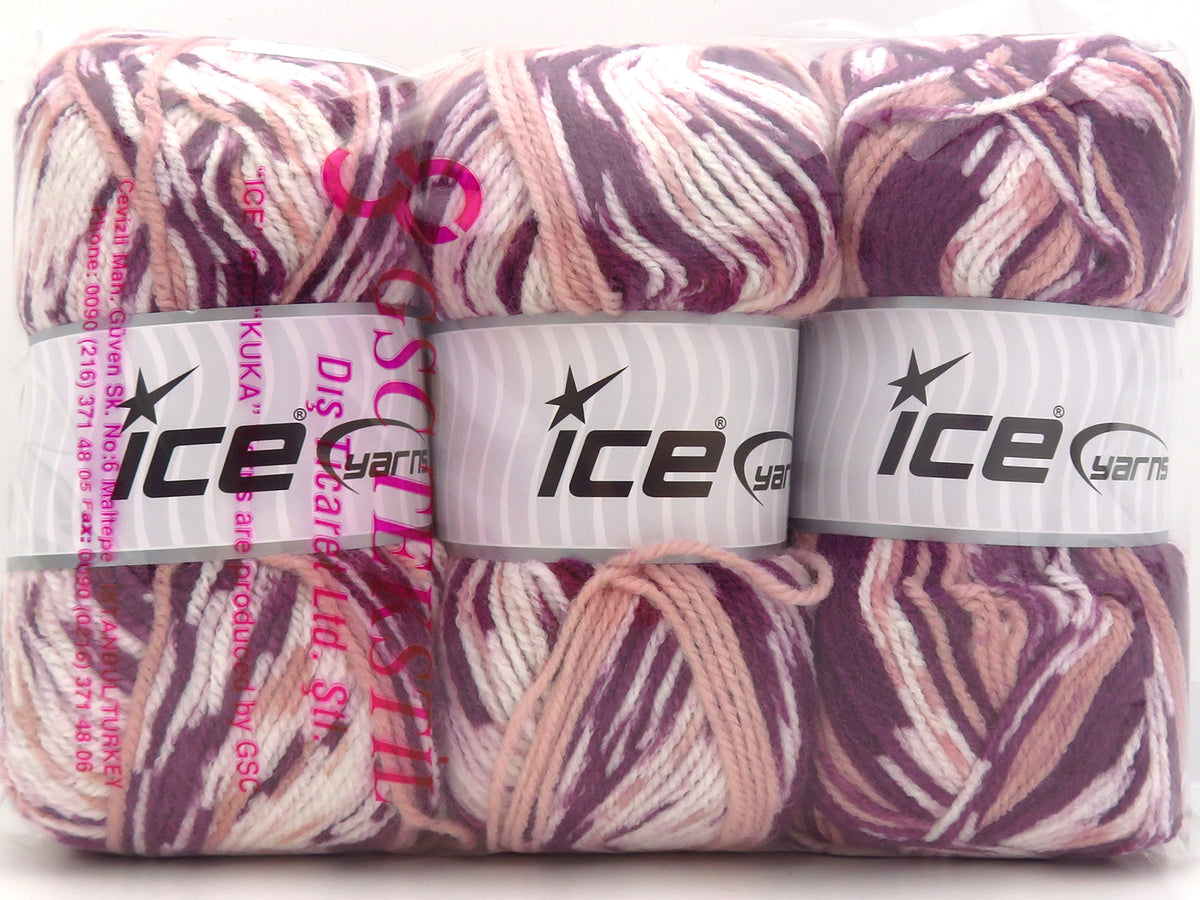Mixed Lot Multicolor Self Striping Yarns fnt2-86104