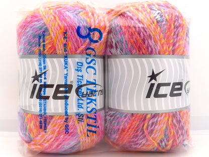 Mixed Lot Multicolor Self Striping Yarns fnt2-86105