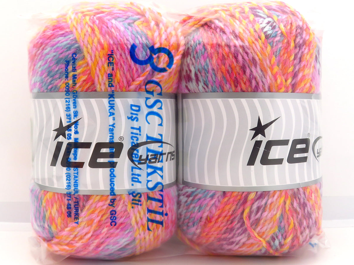 Mixed Lot Multicolor Self Striping Yarns fnt2-86105